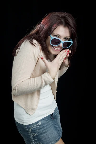 Smiling young woman with glasses — Stock Photo, Image