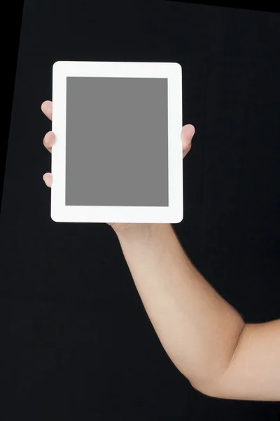 Hand som håller skärmen tablet PC — Φωτογραφία Αρχείου