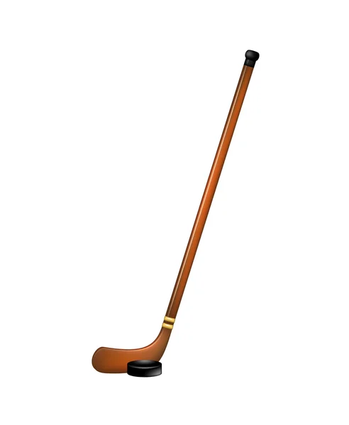 Bâton de hockey sur glace et Puck — Image vectorielle