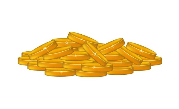 Uma pilha de moedas — Vetor de Stock