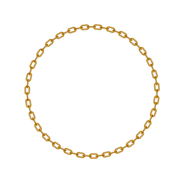 Golden chain in shape of circle — Stock Vector