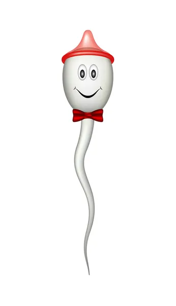 Sperma dengan topi kondom - Stok Vektor