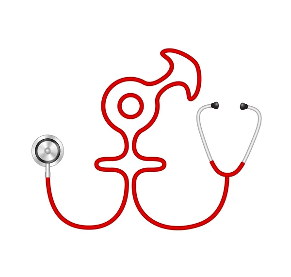 Stethoscope in shape of male and female symbol — Stock Vector