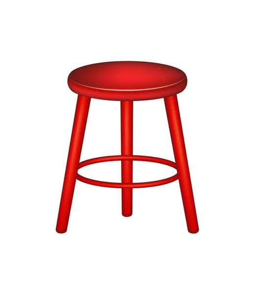 Tabouret rétro au design rouge — Image vectorielle