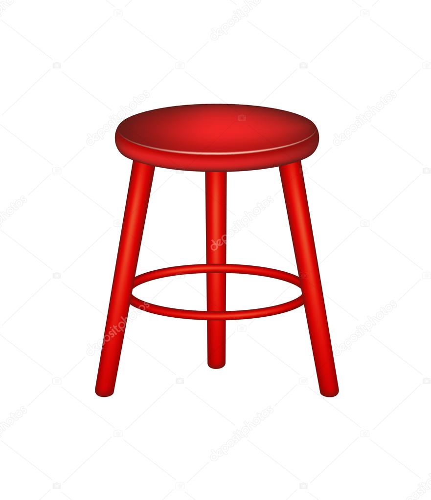 Retro stool in red design