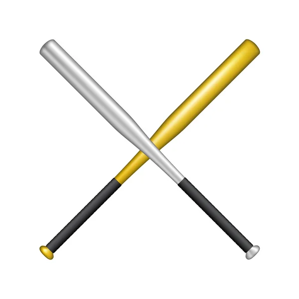 Dvě překřížené baseballové pálky — Stockový vektor