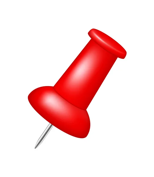 Red push pin — Stock Vector