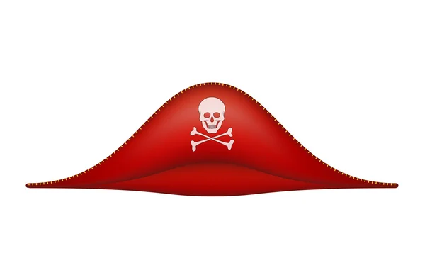 Sombrero pirata con símbolo de cráneo — Vector de stock