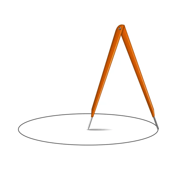 Tekening kompas en cirkel — Stockvector