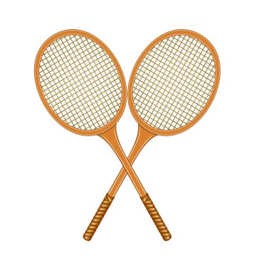 iki çapraz tenis raketleri