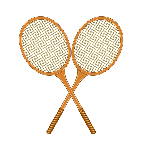 Two crossed tennis rackets — Stock Vector