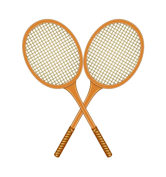 两个交叉的网球拍 免版税图库插图