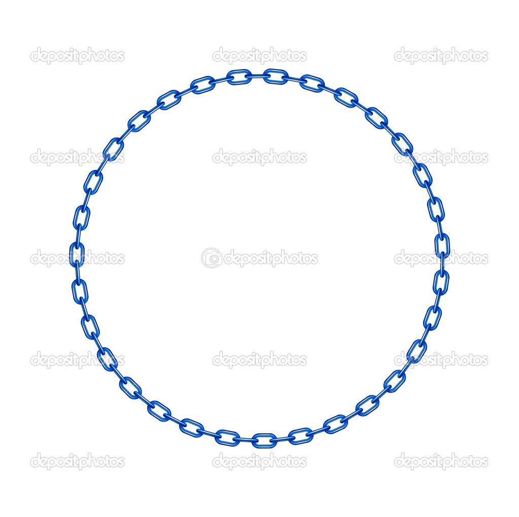 Blue chain in shape of circle