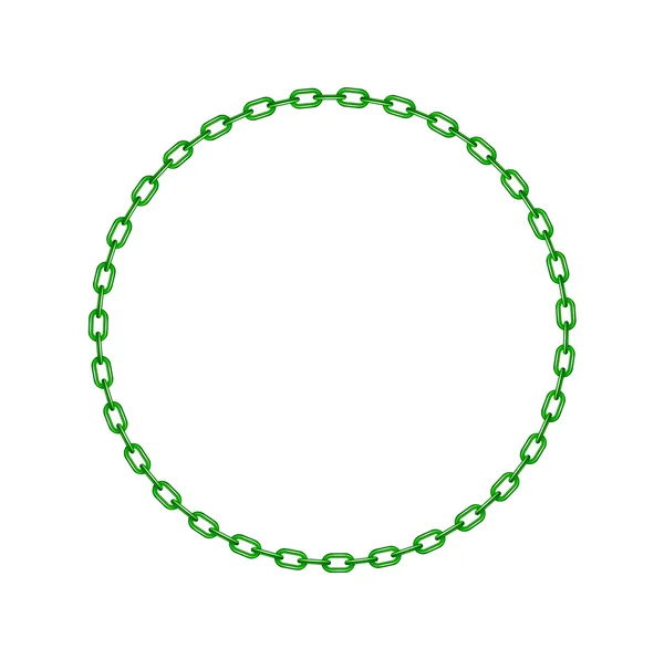 Zelený řetězec ve tvaru kruhu — ストックベクタ