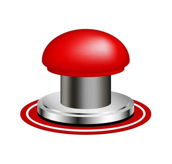 Red alert push button — Stock Vector