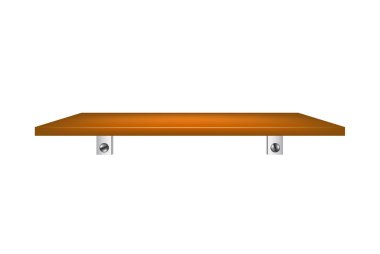 boş ahşap raf önden görünümü