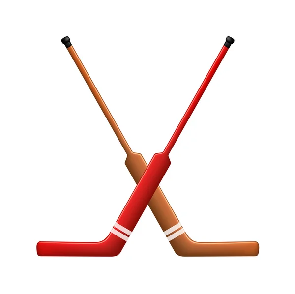 Två korsade hockeyklubbor för målvakter — Stock vektor