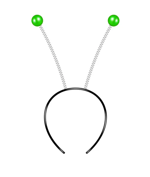 Stirnband mit grünen Fühlern — Stockvektor