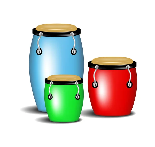 Banda musicale multicolore congas — Vettoriale Stock