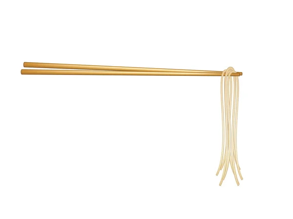 Ξύλινων chopsticks κρατώντας χυλοπίτες — Διανυσματικό Αρχείο