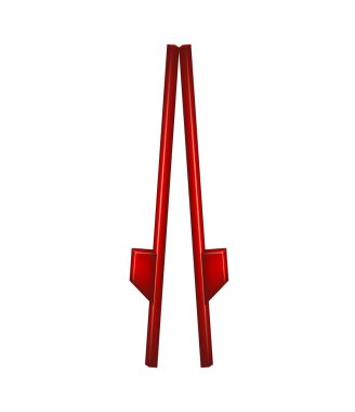 Kırmızı tasarım ahşap tahta bacaklar