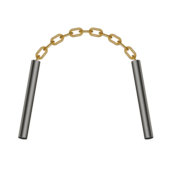 Nunchaku connected by golden chain Royalty Free Stock Illustrations