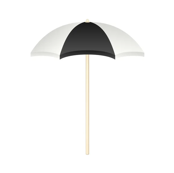 Guarda-chuva de praia em design preto e branco — Vetor de Stock