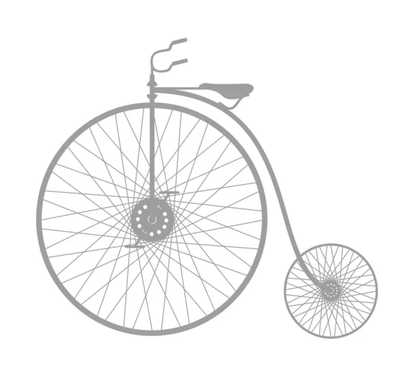 Silhouette de vélo vintage au design gris — Image vectorielle