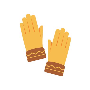 Sıcak eldiven çizimi. Çıkartmalar, kırtasiye, dekorasyon için vektör illüstrasyonu.