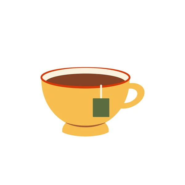 Ілюстрація Чашки Чаю Векторні Ілюстрації Наклейок Канцтоварів Прикрас — стоковий вектор