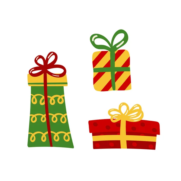 Cadeaux Boîtes Cadeaux Style Doodle Illustration Vectorielle Mignonne Pour Décoration — Image vectorielle