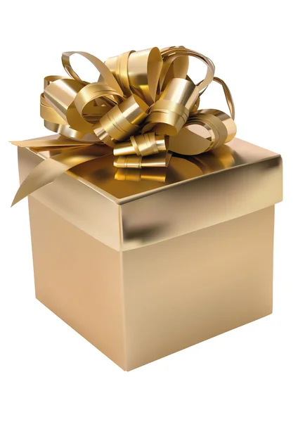 Golden gift box — Stock Vector