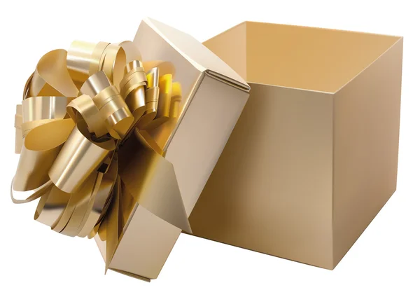 Goldene Geschenkbox — Stockvektor