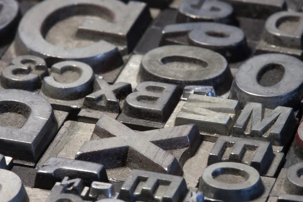 Willekeurige regeling boekdruk lood briefwisseling — Stockfoto