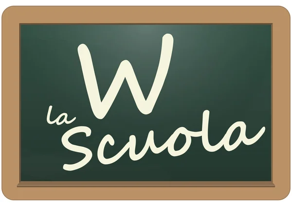 Viva la scuola in italiano — Vettoriale Stock