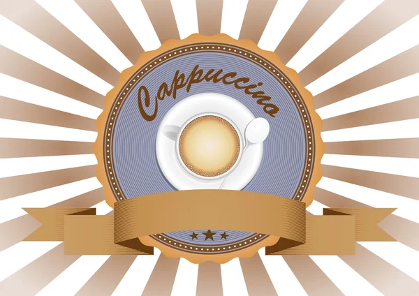Cappuccino badge — Stock vektor