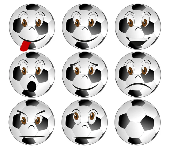 Visage de ballon de football — Image vectorielle