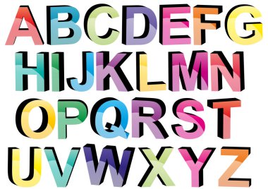 3D renk yazı tipleri