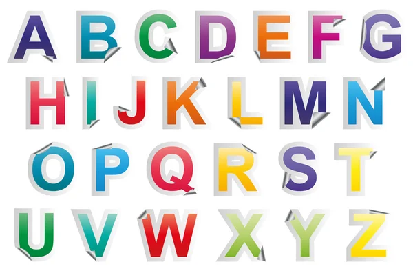 Klistermärke alfabetet — Stock vektor