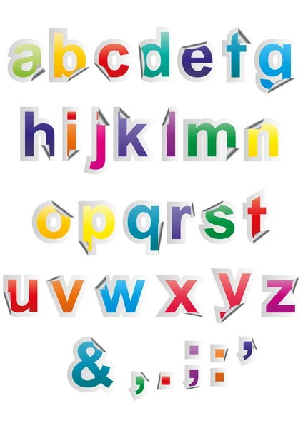 Aufkleberalphabet — Stockvektor