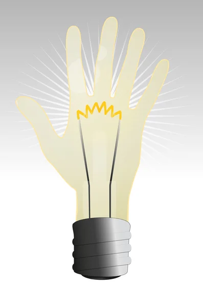 Lithtbulb hand — Stock Vector