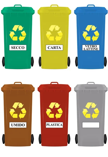 Wheelie bins italiano —  Vetores de Stock