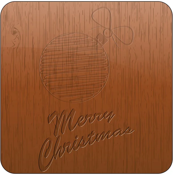 Vánoční koule dřevo — Stockový vektor