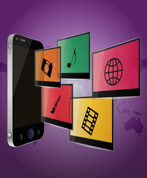 Teléfono celular multimedia — Archivo Imágenes Vectoriales