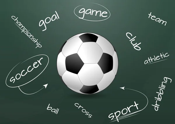 Soccerball schoolbord — Stockvector