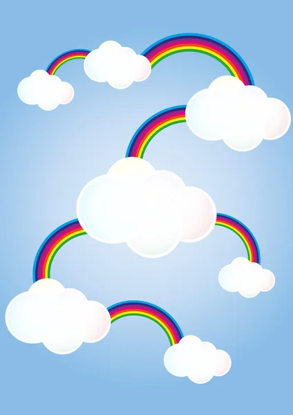 Wolken gekoppelde regenbogen — Stockvector