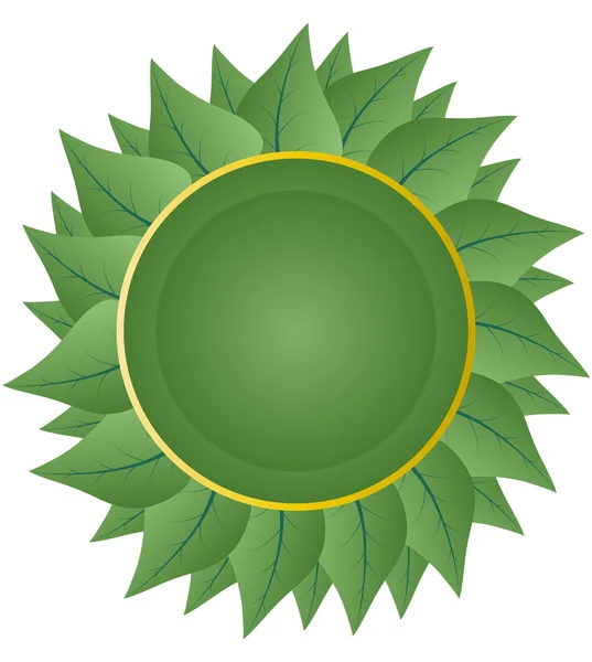 Badge feuille verte — Image vectorielle