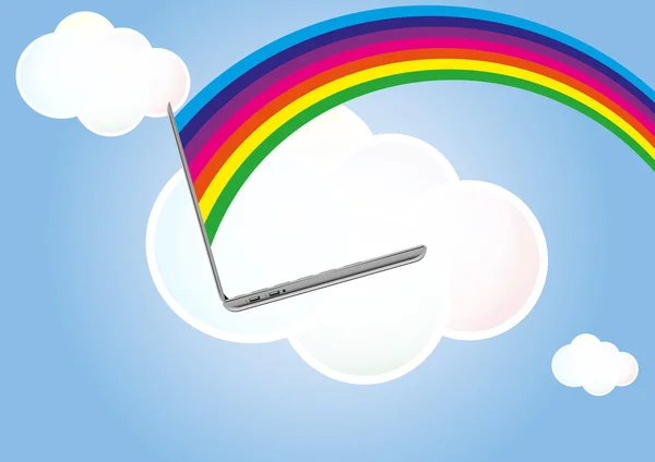 Cloud laptop — Stock Vector