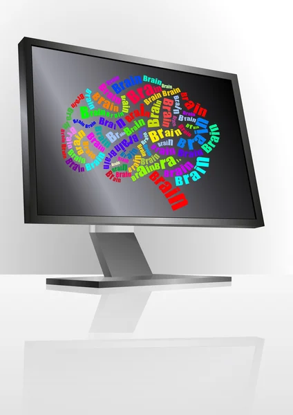 Monitor mózg — Wektor stockowy