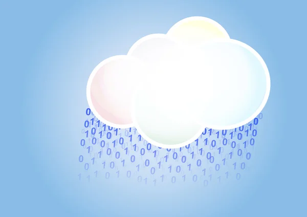 Cloud binary rain — Stock Vector